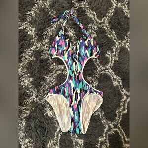 Colorful Cutout One-Piece Swimsuit